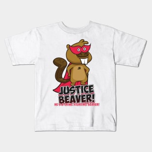 Justice Beaver - The Office Supehero - Crime Fighting Beaver Kids T-Shirt